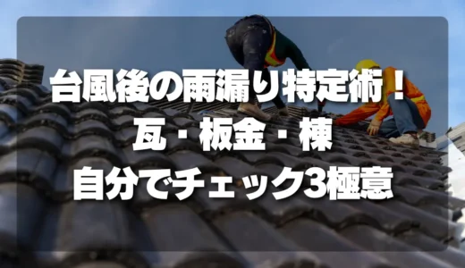 台風後の雨漏り特定術！プロが教える「瓦・板金・棟」を自分でチェックする3つの極意
