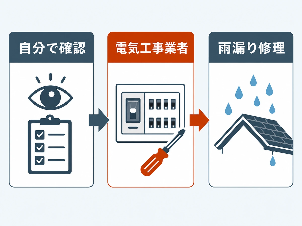 雨漏りと漏電で自分が確認する範囲と専門家に任せる範囲