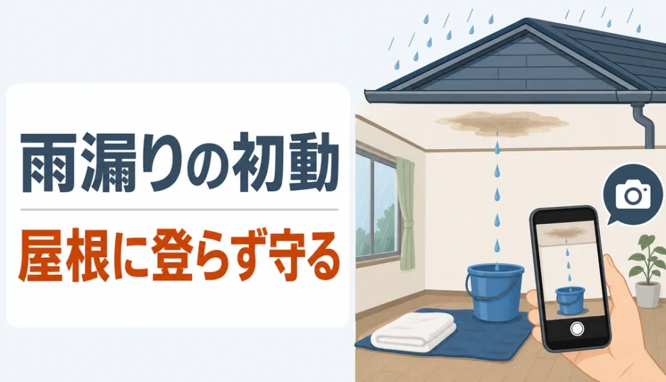 屋根から雨漏りしたときの初動と安全な応急処置