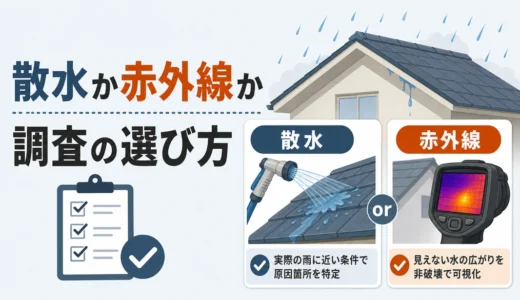 雨漏り調査は散水と赤外線どちら？違いと費用の見方