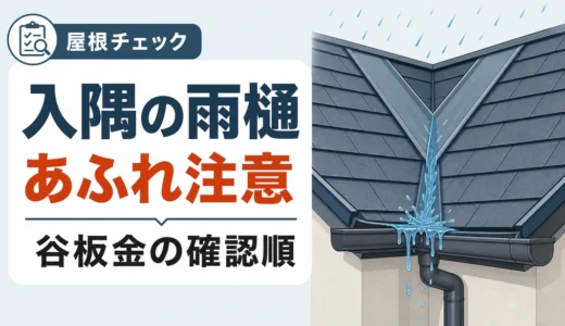 雨樋のオーバーフローは谷板金が原因？入隅の確認順と修理費用