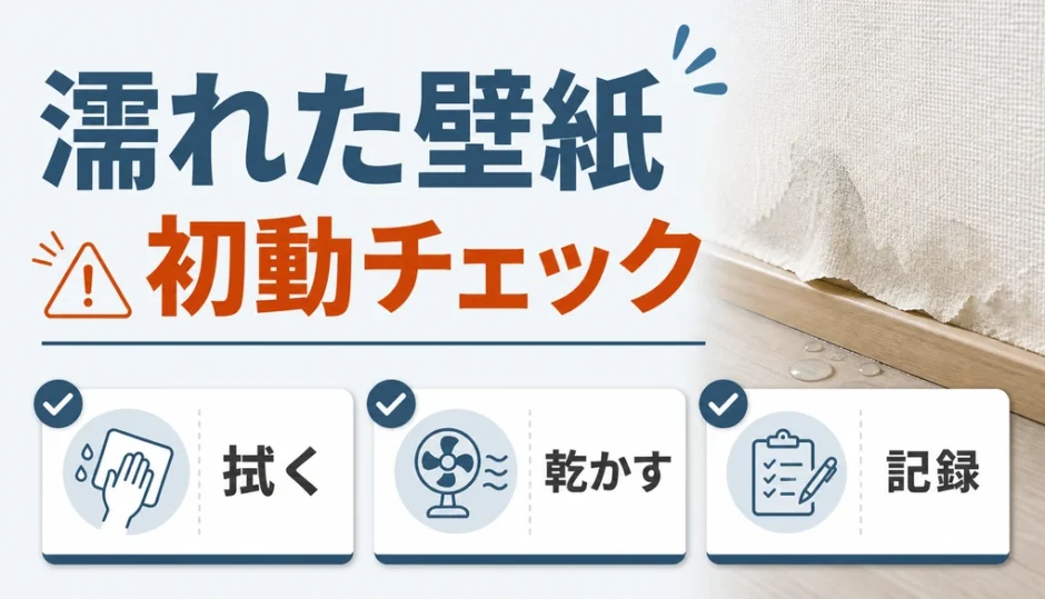 濡れた壁紙でカビを防ぐための初動チェック