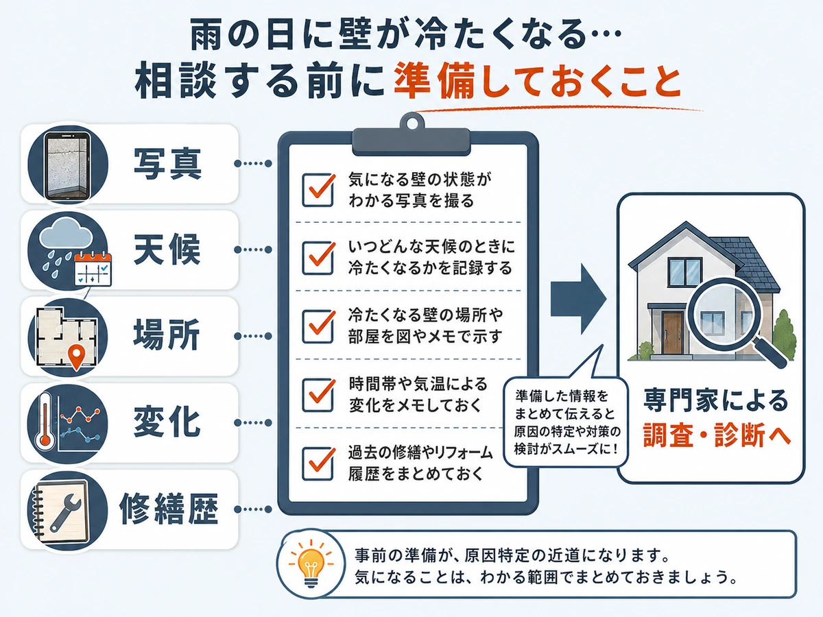 相談前に残す写真と記録を示す図解