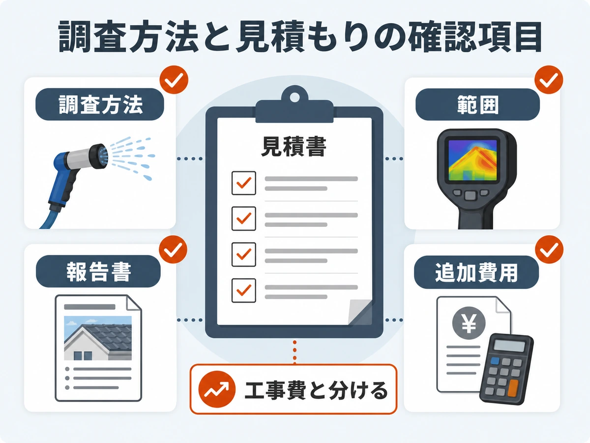 雨漏り調査の見積もりで確認する項目