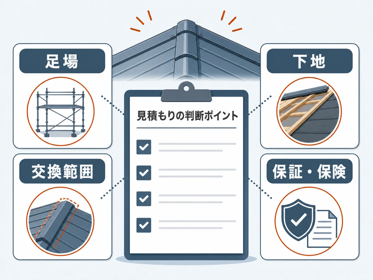 棟板金修理の見積もりで確認する項目