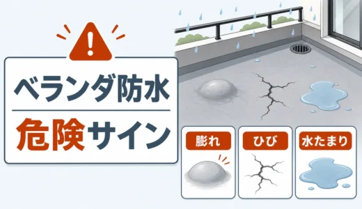 ベランダ防水の膨れ・ひび・水たまり｜危険度と相談目安