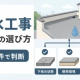 防水工事の種類の選び方を3条件で整理した図解