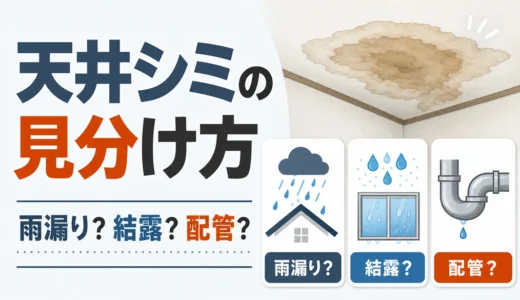 天井のシミが広がる原因は？雨漏り・結露の見分け方と初動