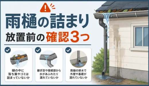 雨樋の詰まりを放置すると？雨漏り・外壁劣化の確認順