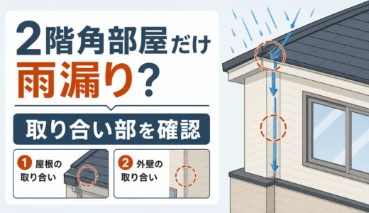 2階の角部屋だけ雨漏りする原因は？屋根と外壁の取り合い確認順