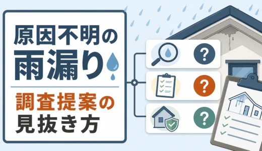雨漏りの原因不明と言われたら？調査提案を見抜く4つの質問