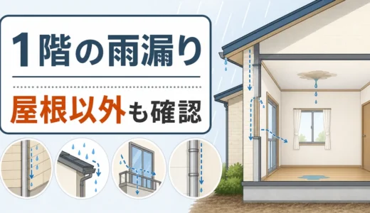 1階の雨漏りは屋根以外が原因？外壁・サッシ・配管の確認順