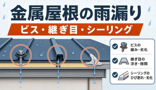 金属屋根の雨漏り原因は？ビス・継ぎ目・シーリングの確認順