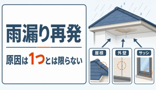 雨漏りが再発する原因は1つだけ？直したのに漏れる時の確認順