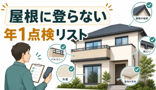 雨漏り予防の点検リスト｜屋根に登らず年1回で見る場所と相談目安