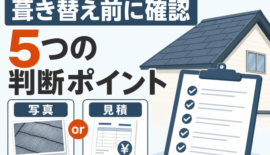 屋根の葺き替え前に確認する判断ポイント