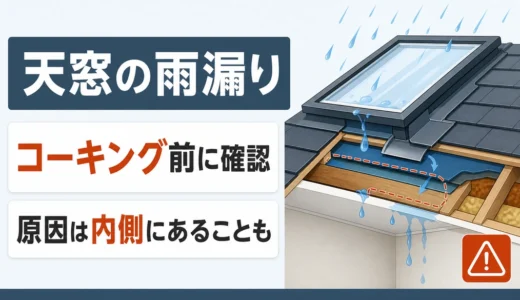 天窓の雨漏りはコーキングで直る？原因と交換・撤去の判断