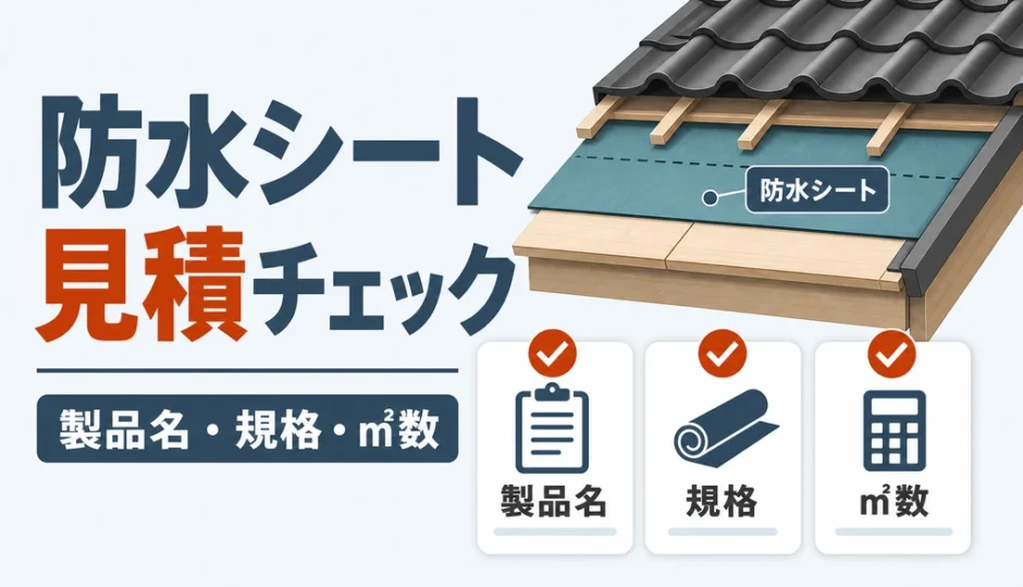 屋根防水シートの見積チェック項目を示す図解サムネイル