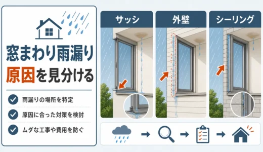 窓まわりの雨漏り原因は？サッシ・外壁・シーリングの見分け方