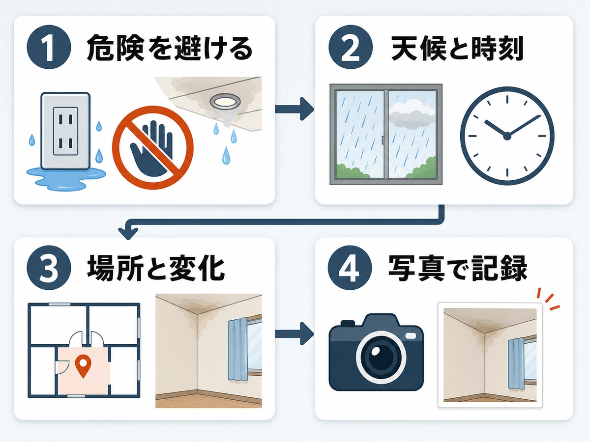 雨漏りの匂いに気づいたときの安全な4段階確認フロー