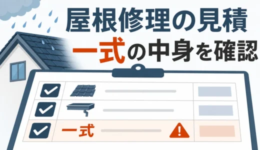 屋根修理の「一式」見積もり｜損を防ぐ10項目と追加費用の確認手順