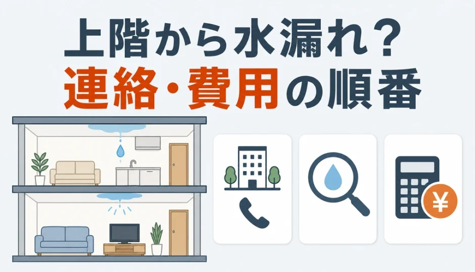 マンションの上階からの水漏れで連絡先と費用負担を確認する順番