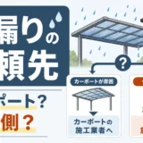 カーポート・テラス屋根の雨漏りで依頼先を判断する図解