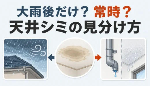 天井のシミは大雨後だけ？常時？原因の見分け方と安全な対処順