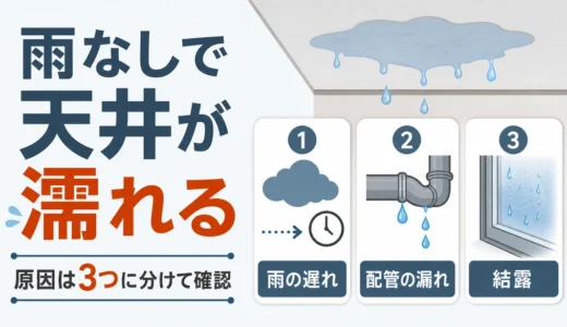 雨が降っていないのに天井が濡れる原因は？安全な確認順と相談目安