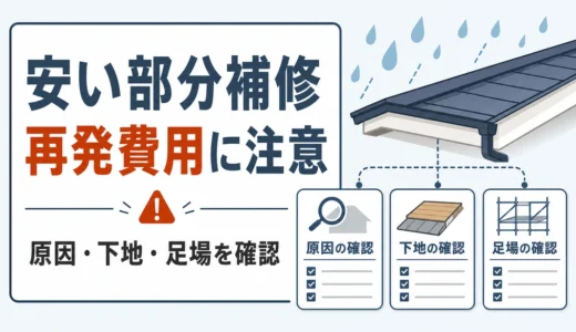 屋根の安い部分補修は高くつく？再発費用を避ける判断軸