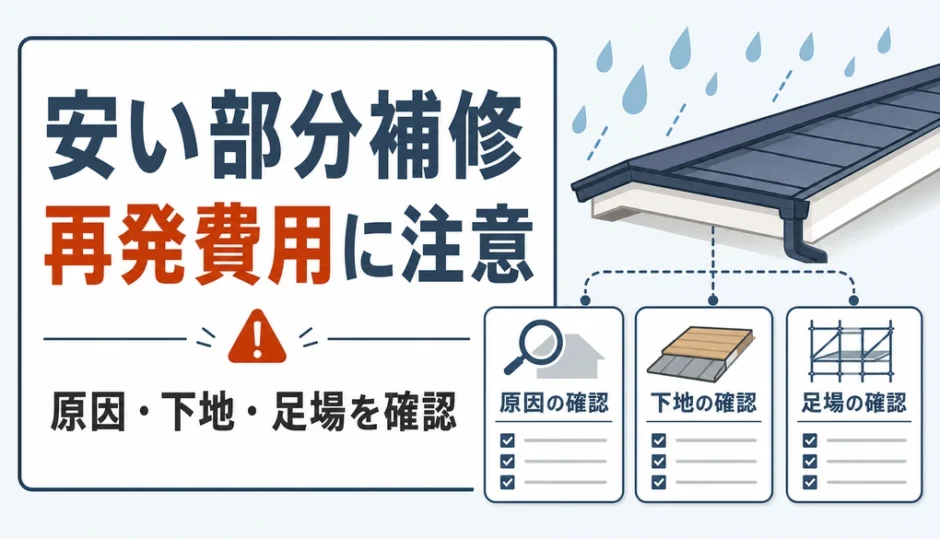 屋根の安い部分補修で再発費用に注意する判断軸