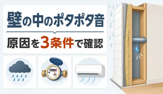 壁の中でポタポタ音がする原因は？雨漏り・配管の確認順と危険サイン