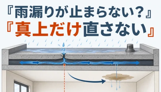 コンクリート陸屋根の雨漏りが止まらない理由｜防水層3種類と原因調査の順番