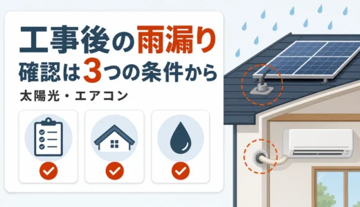 太陽光・エアコン工事後の雨漏り｜配管貫通部の原因と確認順