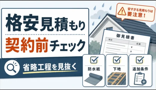 屋根修理の安すぎる見積もり｜省かれやすい工程と契約前チェック