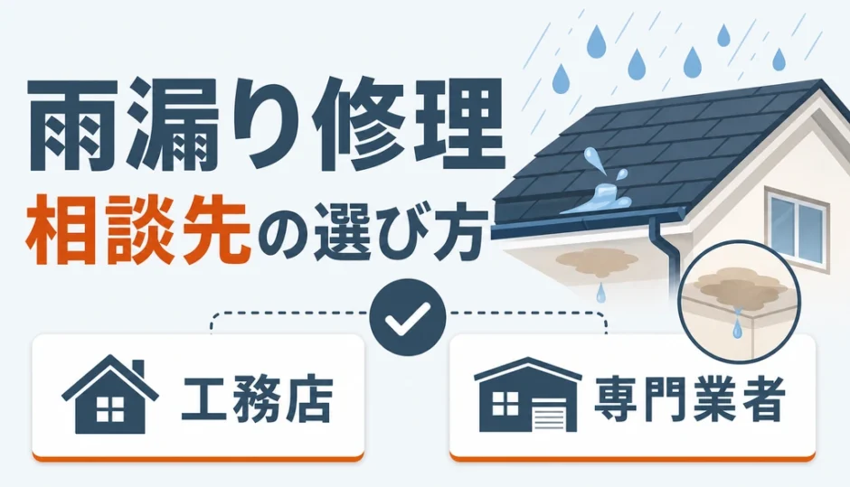 雨漏り修理で地元工務店か専門業者か迷うときの相談先の選び方