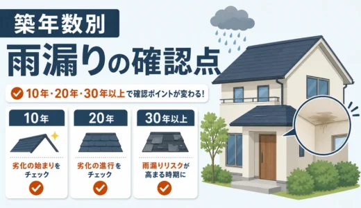 築10年・20年・30年超の雨漏り点検｜自分で見る場所と相談の目安