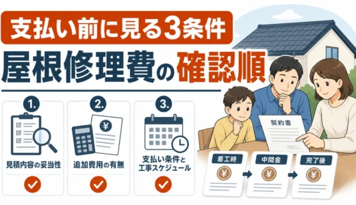 屋根修理の支払いタイミング｜着工金・中間金・完了払いの確認順