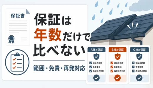 雨漏り修理の保証比較｜年数より先に見る範囲と免責条件