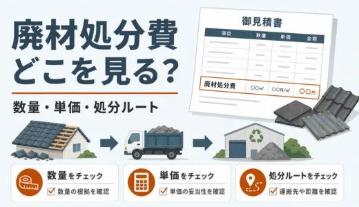 屋根修理の廃材処分費は高い？見積書で見る内訳と確認点