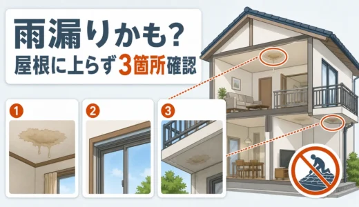 雨漏りかも？屋根に上らず確認する3箇所と業者への伝え方テンプレ