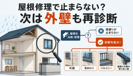 屋根修理後も壁の雨漏りが止まらない原因は？外壁まで再診断する順番