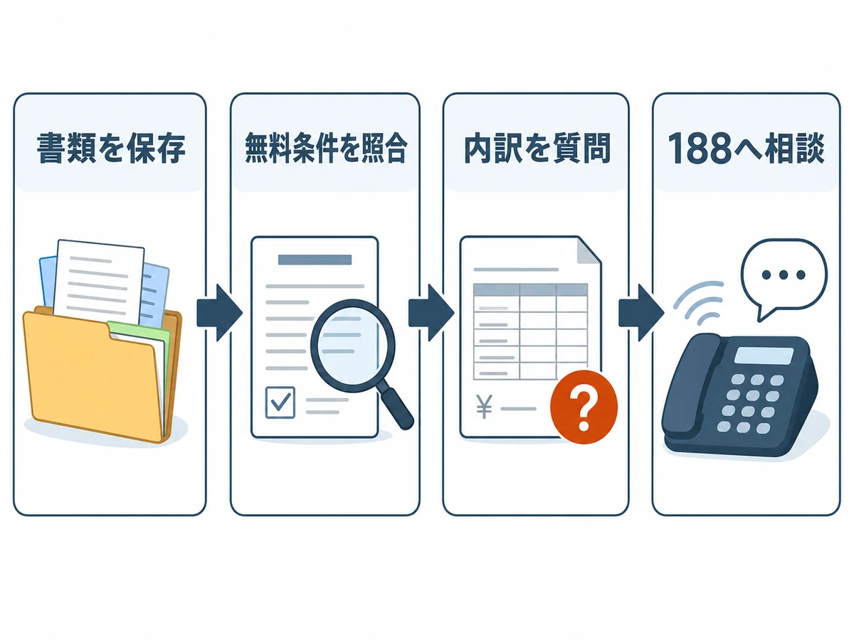 雨漏り調査費の請求後に書類保存から188相談まで進む確認フロー