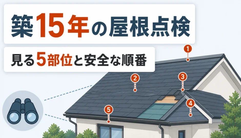 築15年の屋根点検で見る5部位と安全な確認順