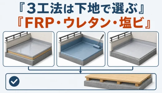 ベランダ防水3種類を比較｜FRP・ウレタン・塩ビシートの費用と選び方