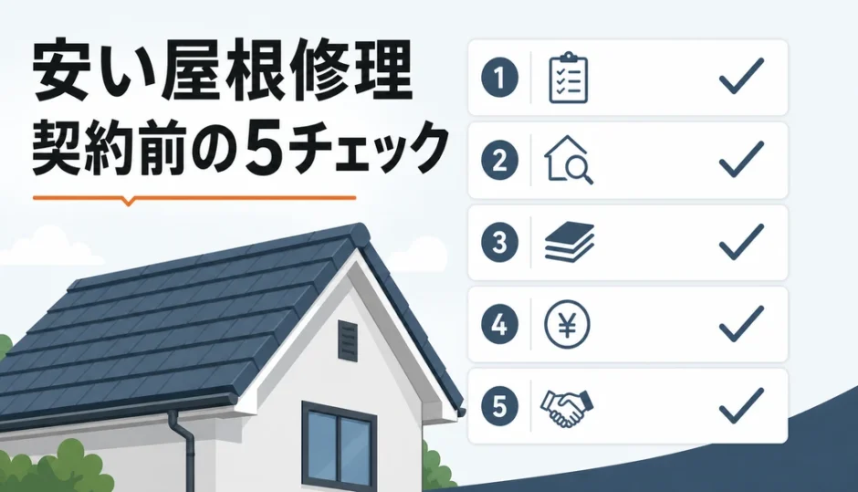 安い屋根修理業者を選ぶ前の5つの契約チェック