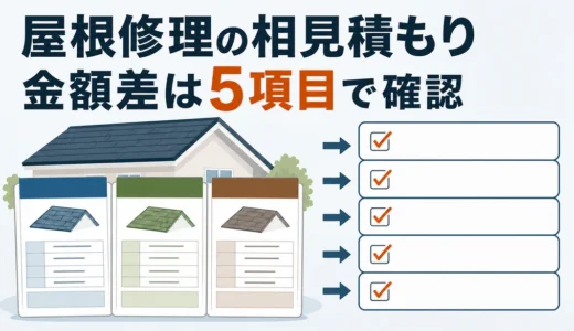 屋根修理の相見積もりを5項目で比較する方法