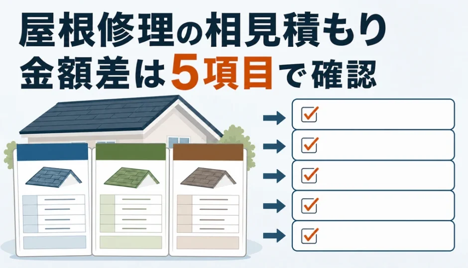 屋根修理の相見積もりを5項目で比較する方法
