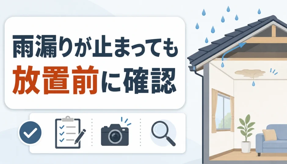 雨漏りが止まっても放置前に確認するポイント