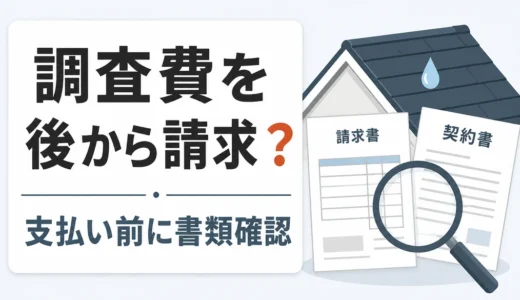 雨漏り調査費を後から請求されたら？支払い前の確認順と契約の注意点